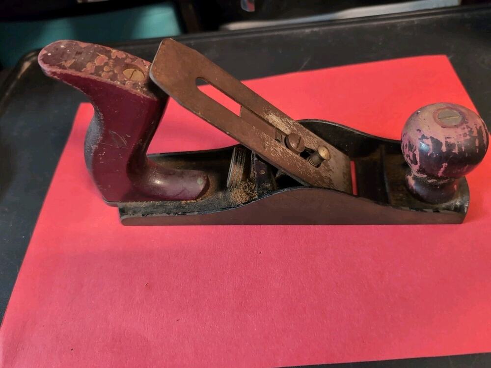Vintage 9” Unbranded Tool Steel Wood Plane Made USA Rustic Restoration Project